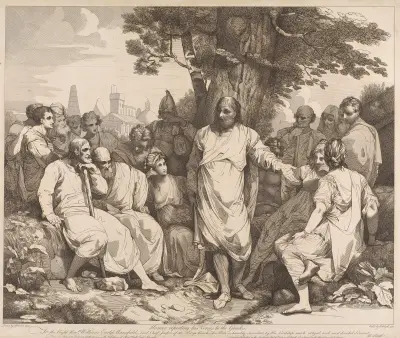 Homer Repeating his Verses to the Greeks av John Hamilton Mortimer