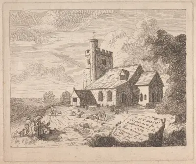 Little Missenden Church from the Southeast av John Hamilton Mortimer