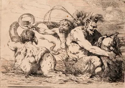 Revengeful Monsters (two states) av John Hamilton Mortimer