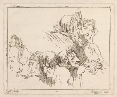 Studier av huvuden av John Hamilton Mortimer