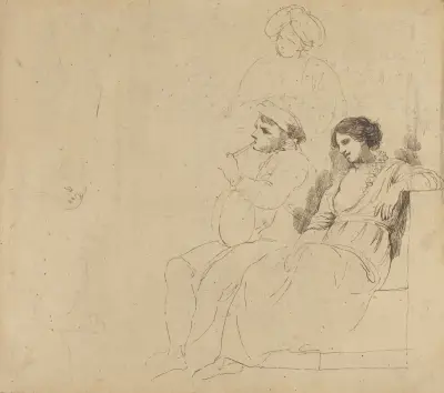 Study for ‘The Rustic Dancers’ av John Hamilton Mortimer