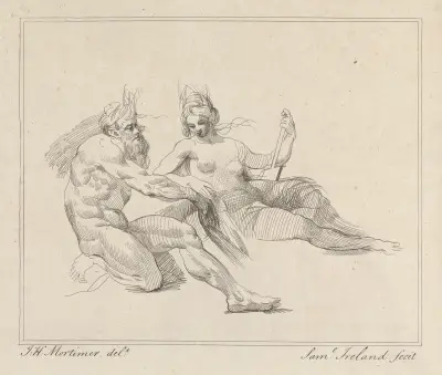 Två mytologiska figurer av John Hamilton Mortimer