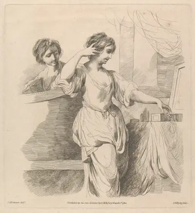 Two Women at Toilette av John Hamilton Mortimer