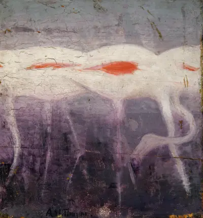 White Flamingoes, study for book Concealing Coloration in the Animal Kingdom av Abbott Handerson Thayer