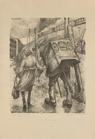 Putující hráč na lyru, Hans Baluschek