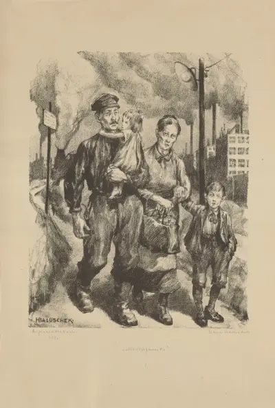 Workers’ family av Hans Baluschek