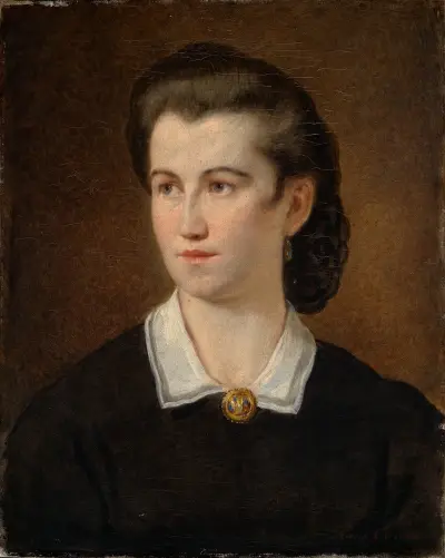 Portrait of a young girl av Hans Canon