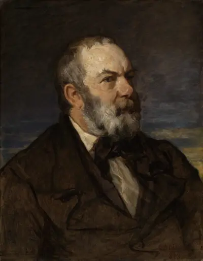 Portrait of the painter Johann Wilhelm Schirmer av Hans Canon