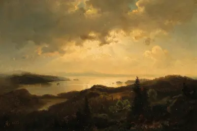 En scen i skymningen i Norge av Hans Gude