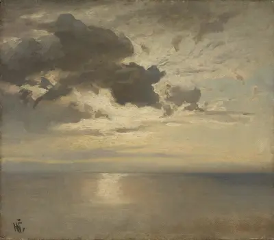 Molstudie över havet av Hans Gude