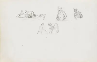 Figurstudier, Rügen av Hans Gude