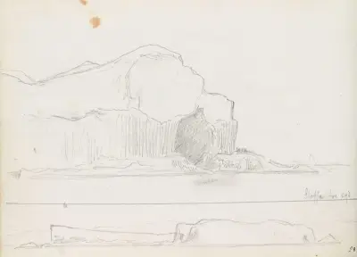 Fingals grotta; Staffa sedd från söder av Hans Gude