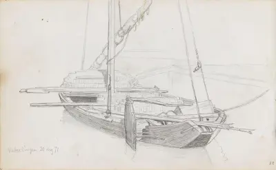 Fiskebåt, Überlingen av Hans Gude