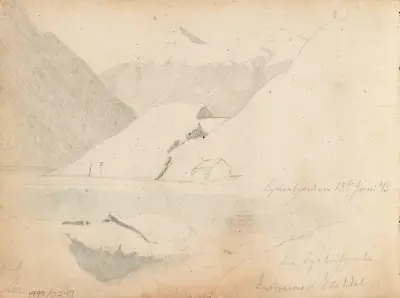 Fra Lustrafjorden (Från Lustrafjorden) av Hans Gude