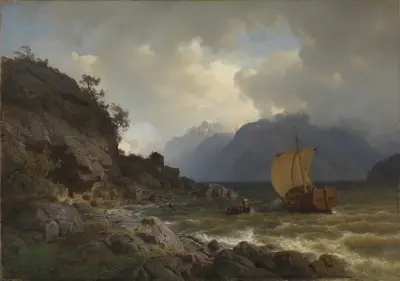 From the western Coast of Norway av Hans Gude