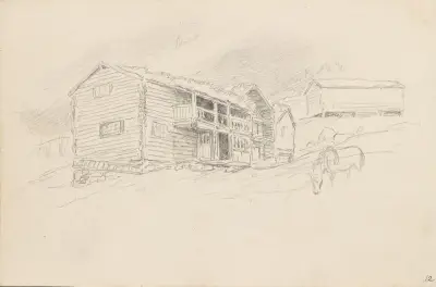 Gård, Gudbrandsdalen av Hans Gude