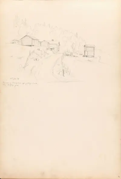 Gård i Gudbrandsdalen av Hans Gude