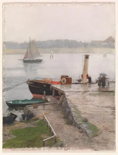 Jetty, Travemünde av Hans Gude