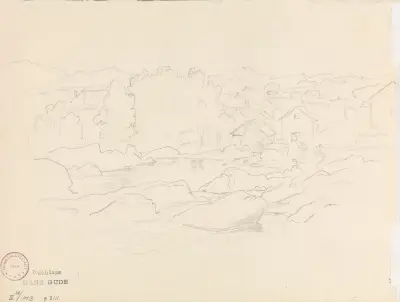 Landskapsriss av Hans Gude