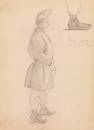 Man i folkdräkt av Hans Gude