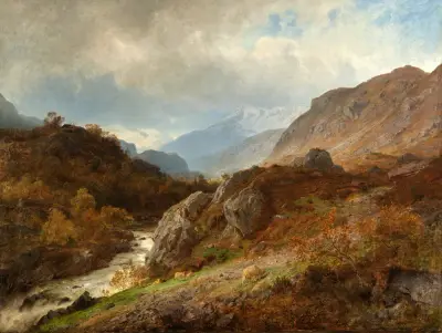 Mountain Landscape av Hans Gude