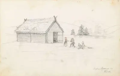 Rast mellom Granvin og Ulvik av Hans Gude