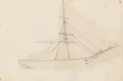 Segelfartyg av Hans Gude