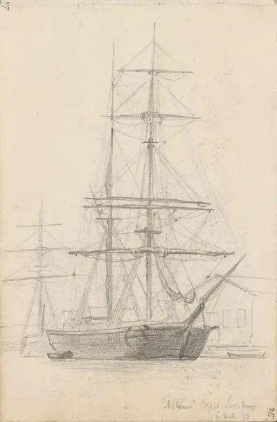 Skonnertbriggen ‘Madamen’ av Hans Gude