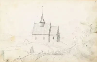 Slidredomen i Valdres av Hans Gude