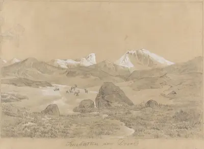 Snøhetta på Dovre. Etter H. Gude av Hans Gude