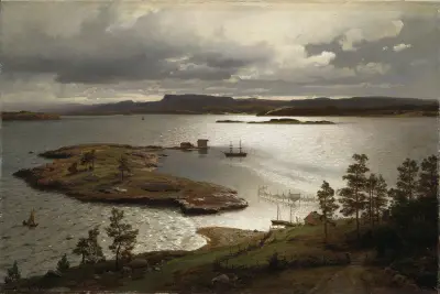 The Sandvik Fiord av Hans Gude