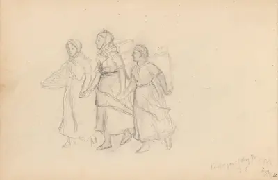 Tre kvinnofigurer, Bad Kissingen av Hans Gude