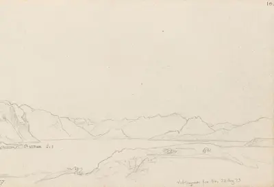 Veblungsnes sett från Åndalsnes av Hans Gude