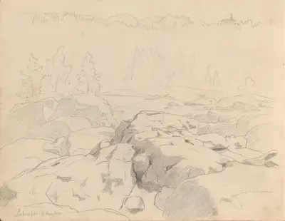Ved Labrofossen av Hans Gude