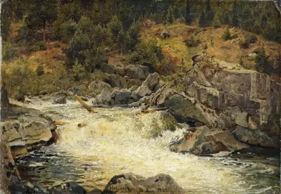 Vattenfall i Hallingdal av Hans Gude