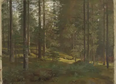 Wooded Landscape av Hans Gude