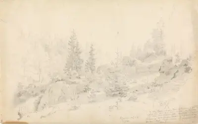 Skogsscen av Hans Gude