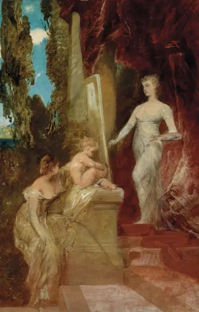 Allegorie Der Malerei (C1882) av Hans Makart