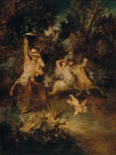 Kentauren i skogen av Hans Makart