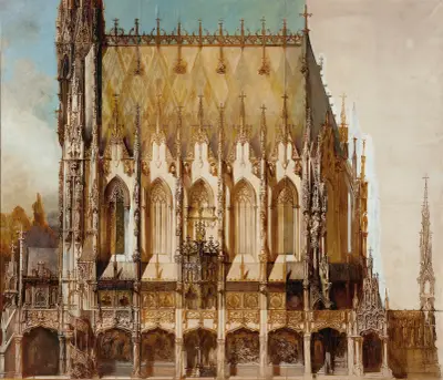 Gotische Grabkirche St. Michael, Seitenansicht av Hans Makart