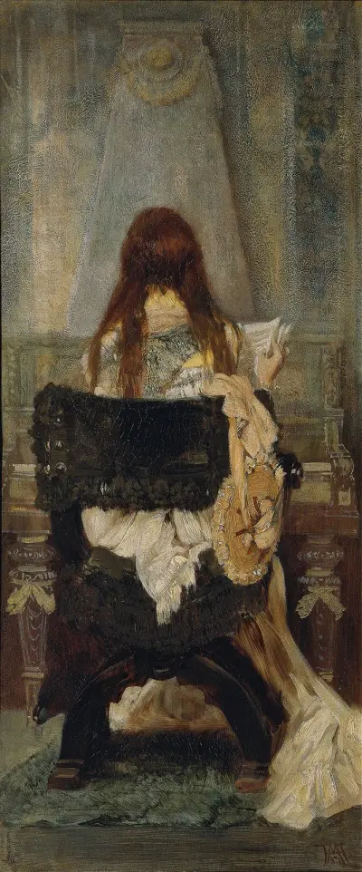 Lady At The Spinet av Hans Makart