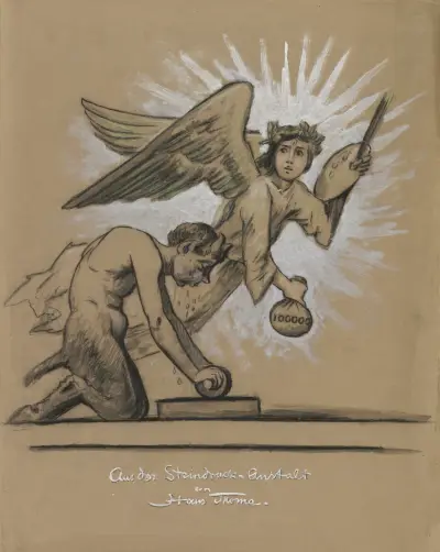 Allegorie des Steindrucks av Hans Thoma