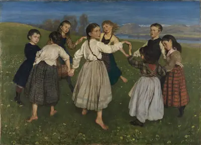 Children dancing in a Ring av Hans Thoma