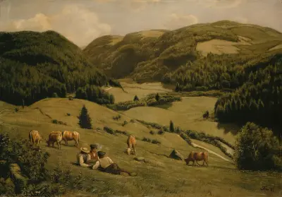 The Alb Valley near Sankt Blasien av Hans Thoma