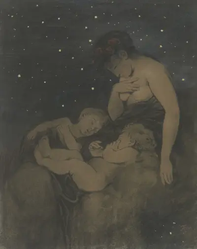 The Night av Hans Thoma