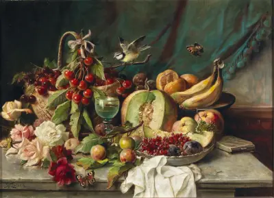 Früchtestillleben av Hans Zatzka
