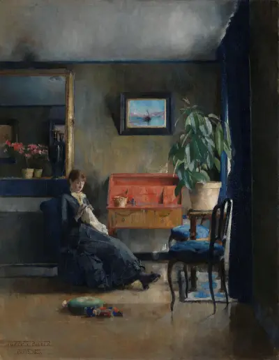 Blue Interior av Harriet Backer