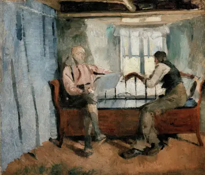 Farm Interior, Knabberud in Bærum av Harriet Backer