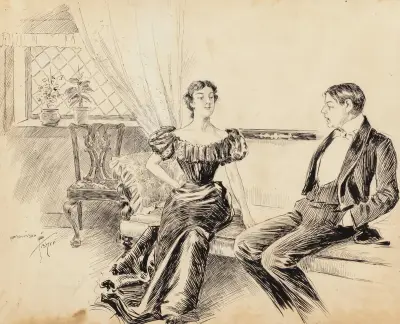 A Couple in the Parlor av Harrison Fisher