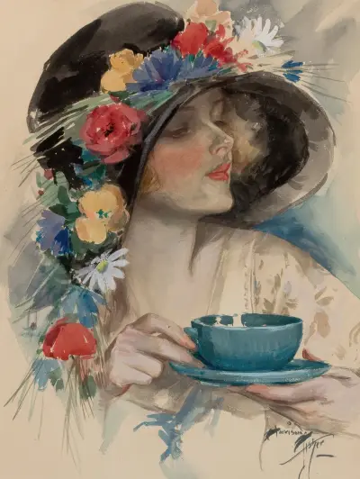 Afternoon Tea av Harrison Fisher